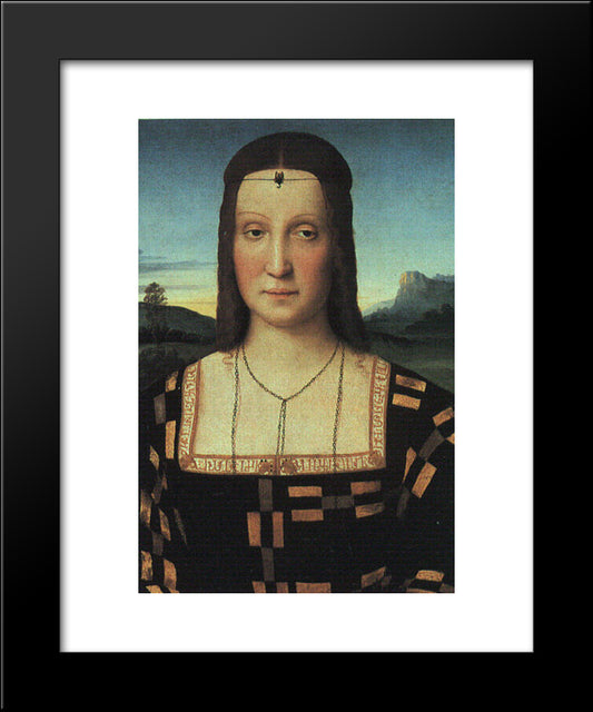 Portrait Of Elizabeth Gonzaga 20x24 Black Modern Wood Framed Art Print Poster by Raphael