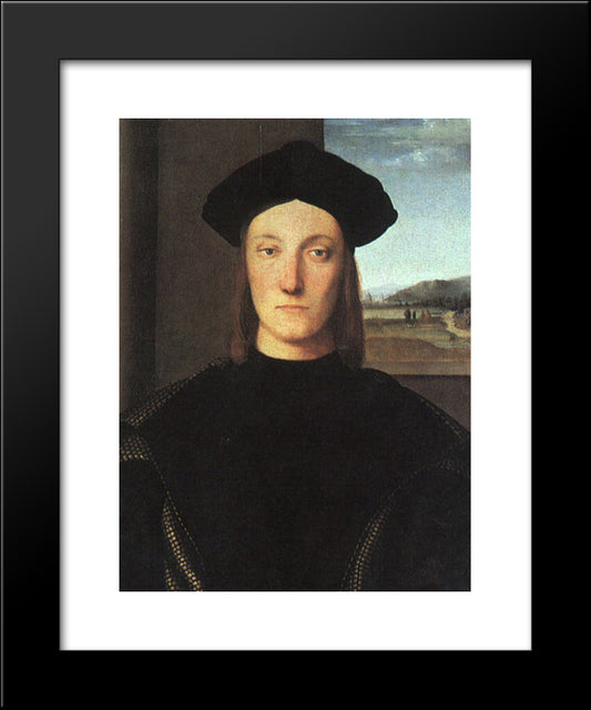 Portrait Of Guidobaldo Da Montefeltro, Duke Of Urbino 20x24 Black Modern Wood Framed Art Print Poster by Raphael