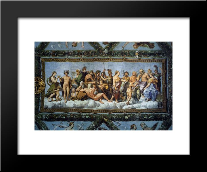 Psyche Received On Olympus (Detail) 20x24 Black Modern Wood Framed Art Print Poster by Raphael