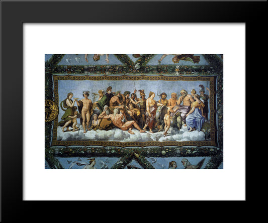 Psyche Received On Olympus (Detail) 20x24 Black Modern Wood Framed Art Print Poster by Raphael