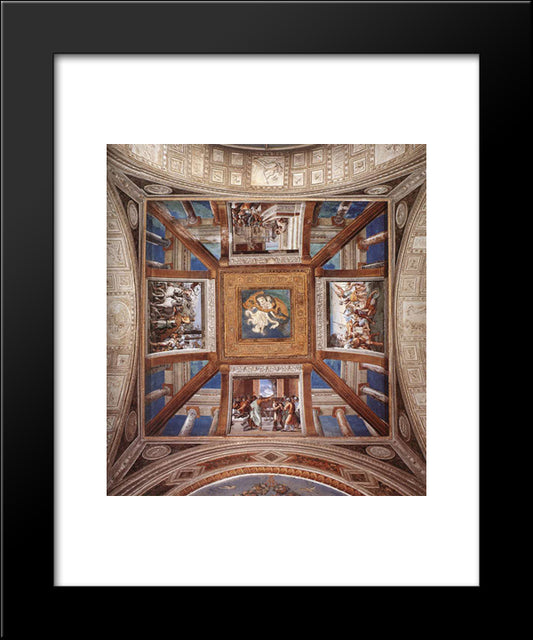 Scenes From The Life Of David 20x24 Black Modern Wood Framed Art Print Poster by Raphael