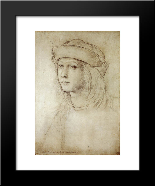 Self Portrait 20x24 Black Modern Wood Framed Art Print Poster by Raphael