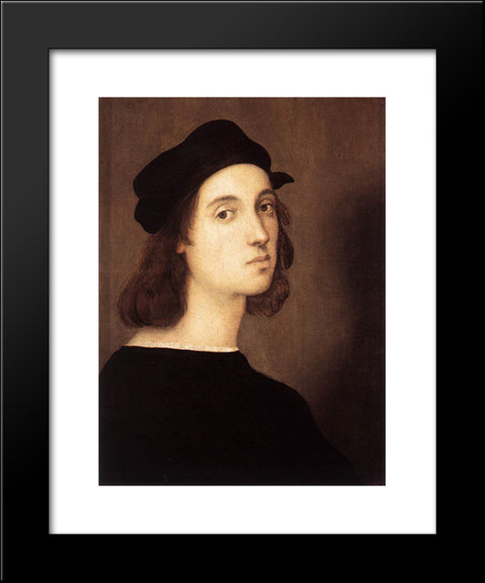 Self Portrait 20x24 Black Modern Wood Framed Art Print Poster by Raphael