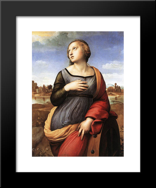 St. Catherine Of Alexandria 20x24 Black Modern Wood Framed Art Print Poster by Raphael