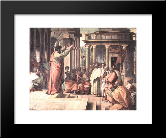 St. Paul Preaching At Athens (Cartoon For The Sistine Chapel) 20x24 Black Modern Wood Framed Art Print Poster by Raphael