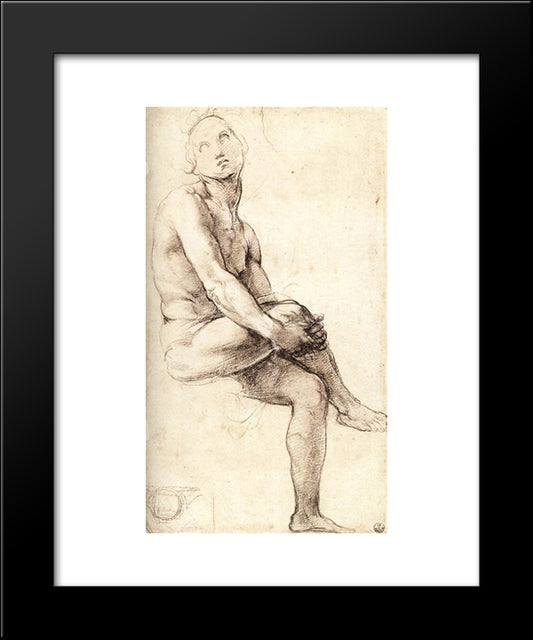 Study For Adam 20x24 Black Modern Wood Framed Art Print Poster by Raphael