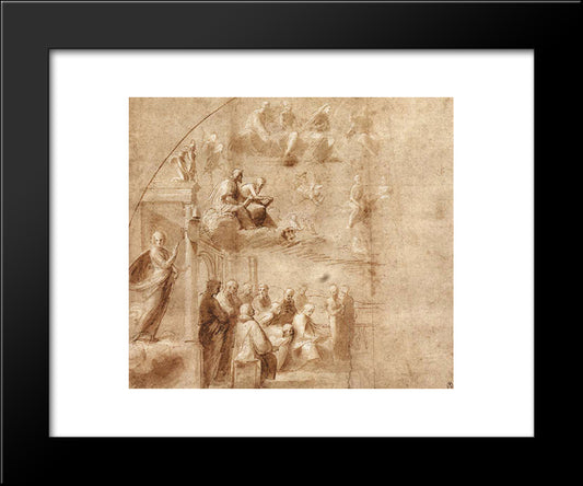 Study For The Disputa 20x24 Black Modern Wood Framed Art Print Poster by Raphael