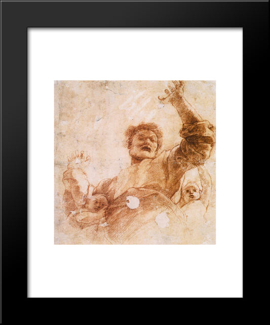 Study Of God The Father 20x24 Black Modern Wood Framed Art Print Poster by Raphael
