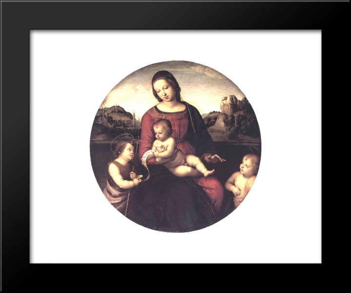 Terranuova Madonna 20x24 Black Modern Wood Framed Art Print Poster by Raphael