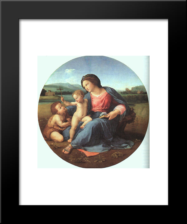 The Alba Madonna 20x24 Black Modern Wood Framed Art Print Poster by Raphael
