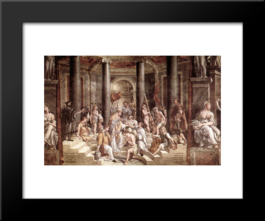The Baptism Of Constantine 20x24 Black Modern Wood Framed Art Print Poster by Raphael