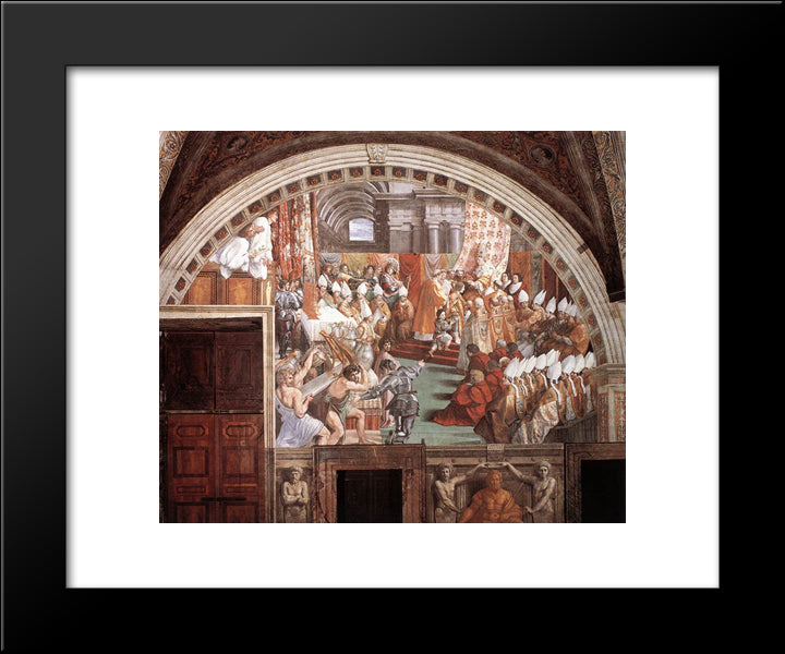 The Coronation Of Charlemagne 20x24 Black Modern Wood Framed Art Print Poster by Raphael