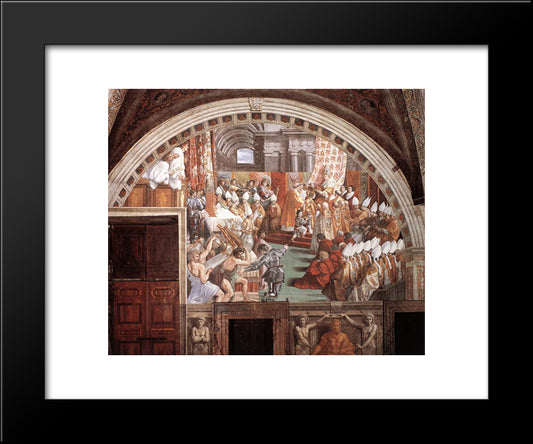 The Coronation Of Charlemagne 20x24 Black Modern Wood Framed Art Print Poster by Raphael