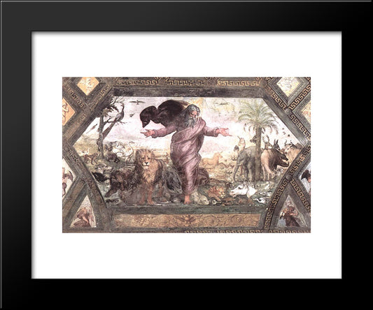 The Creation Of The Animals 20x24 Black Modern Wood Framed Art Print Poster by Raphael