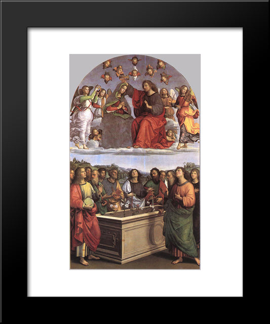 The Crowning Of The Virgin 20x24 Black Modern Wood Framed Art Print Poster by Raphael