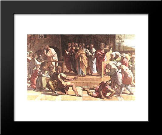 The Death Of Ananias (Cartoon For The Sistine Chapel) 20x24 Black Modern Wood Framed Art Print Poster by Raphael