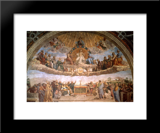 The Disputation Of The Holy Sacrament 20x24 Black Modern Wood Framed Art Print Poster by Raphael