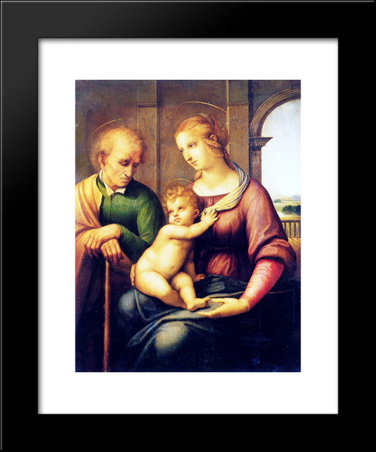 The Holy Family 20x24 Black Modern Wood Framed Art Print Poster by Raphael