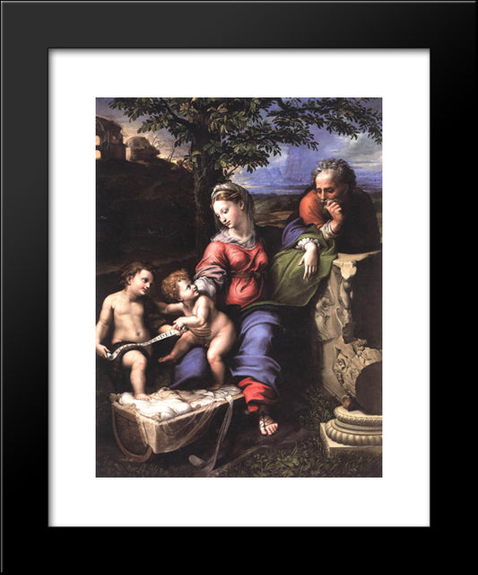 The Holy Family Of The Oak Tree 20x24 Black Modern Wood Framed Art Print Poster by Raphael