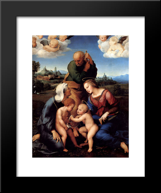 The Holy Family With Saints Elizabeth And John 20x24 Black Modern Wood Framed Art Print Poster by Raphael
