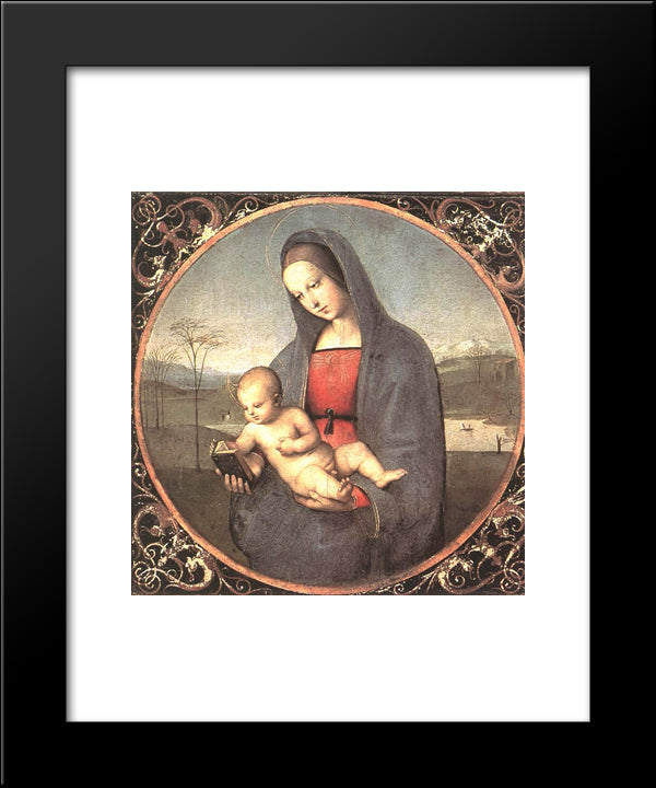 The Madonna Conestabile 20x24 Black Modern Wood Framed Art Print Poster by Raphael
