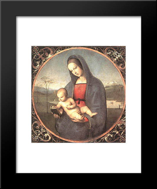 The Madonna Conestabile 20x24 Black Modern Wood Framed Art Print Poster by Raphael