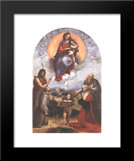 The Madonna Of Foligno 20x24 Black Modern Wood Framed Art Print Poster by Raphael