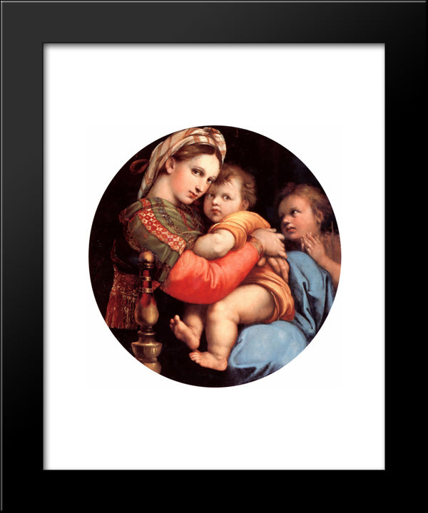 The Madonna Of The Chair 20x24 Black Modern Wood Framed Art Print Poster by Raphael