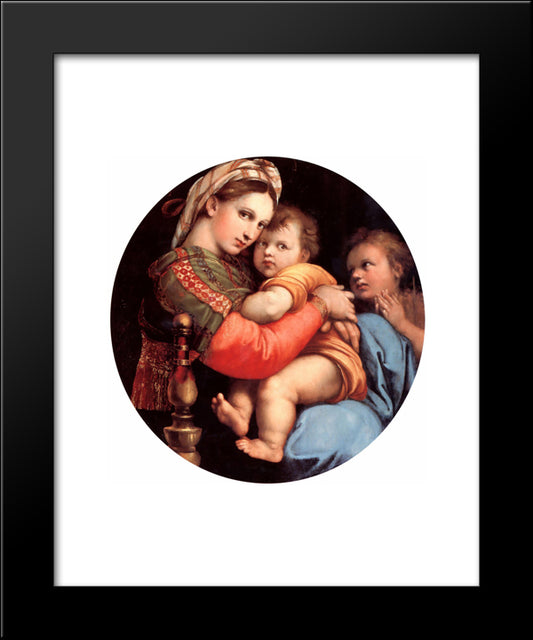 The Madonna Of The Chair 20x24 Black Modern Wood Framed Art Print Poster by Raphael