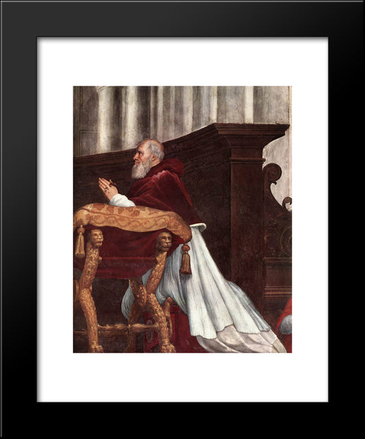 The Mass Of Bolsena, From The Stanza Dell'Eliodor (Detail) 20x24 Black Modern Wood Framed Art Print Poster by Raphael