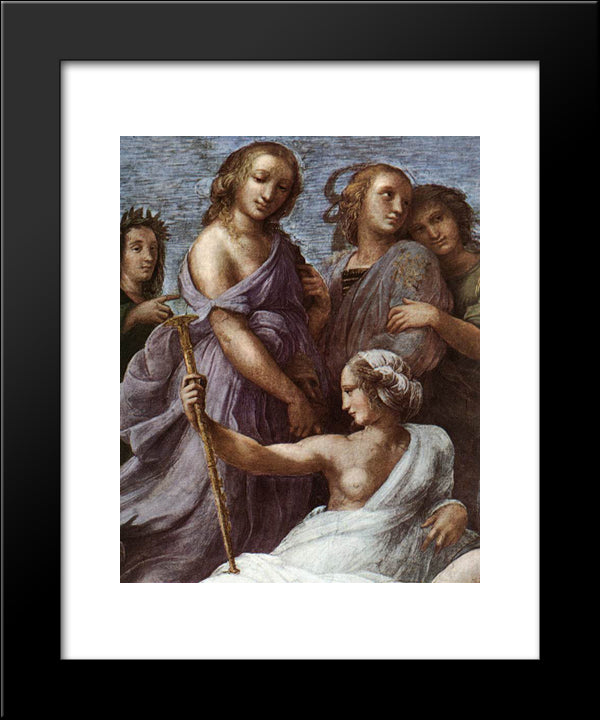 The Parnassus, From The Stanza Delle Segnatura (Detail) 20x24 Black Modern Wood Framed Art Print Poster by Raphael