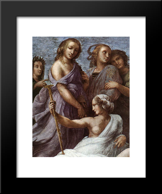 The Parnassus, From The Stanza Delle Segnatura (Detail) 20x24 Black Modern Wood Framed Art Print Poster by Raphael
