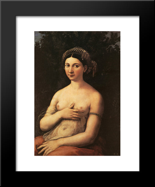 The Portrait Of A Young Woman (La Fornarina) 20x24 Black Modern Wood Framed Art Print Poster by Raphael