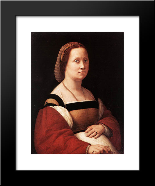 The Pregnant Woman, La Donna Gravida 20x24 Black Modern Wood Framed Art Print Poster by Raphael