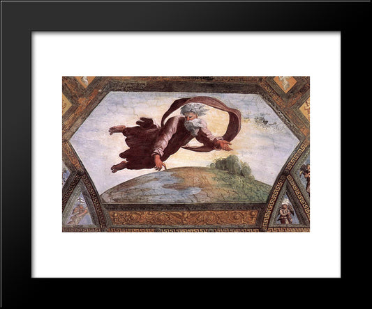 The Separation Of Land And Water 20x24 Black Modern Wood Framed Art Print Poster by Raphael