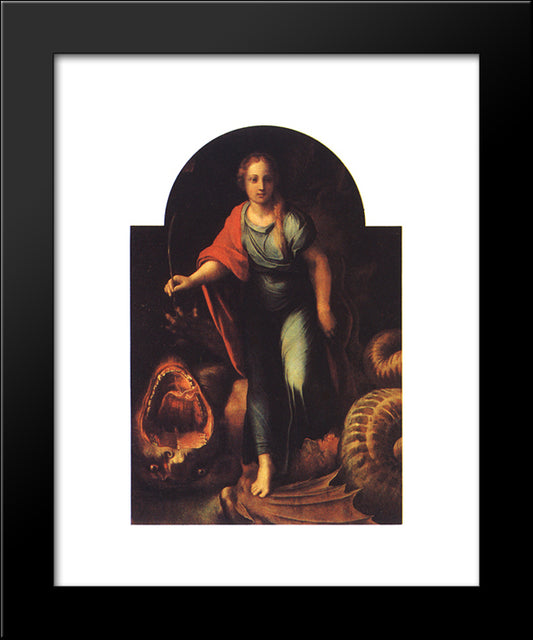 The Serpent & The Cross 20x24 Black Modern Wood Framed Art Print Poster by Raphael