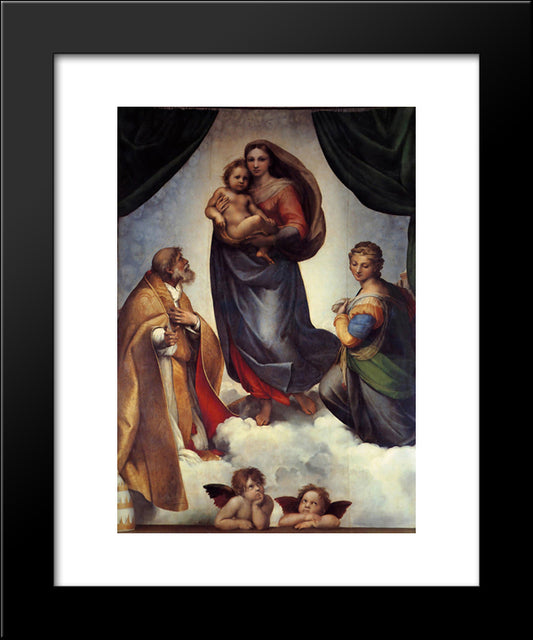 The Sistine Madonna 20x24 Black Modern Wood Framed Art Print Poster by Raphael