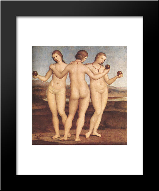 The Three Graces 20x24 Black Modern Wood Framed Art Print Poster by Raphael