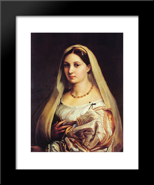 The Veiled Woman, Or La Donna Velata 20x24 Black Modern Wood Framed Art Print Poster by Raphael