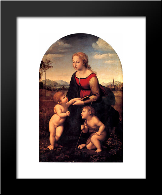The Virgin And Child With Saint John The Baptist 20x24 Black Modern Wood Framed Art Print Poster by Raphael