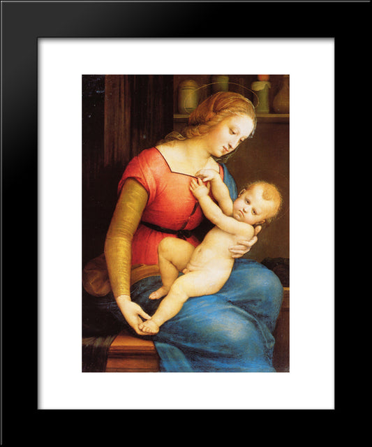The Virgin Of The House Of Orleans 20x24 Black Modern Wood Framed Art Print Poster by Raphael