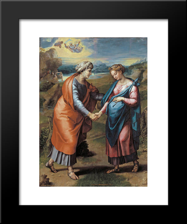 The Visitation 20x24 Black Modern Wood Framed Art Print Poster by Raphael