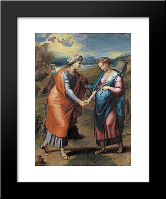 The Visitation 20x24 Black Modern Wood Framed Art Print Poster by Raphael