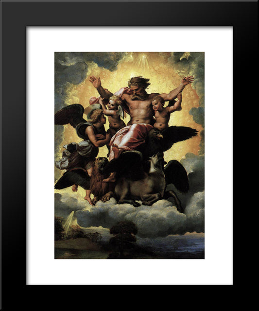 Vision Of Ezekiel 20x24 Black Modern Wood Framed Art Print Poster by Raphael