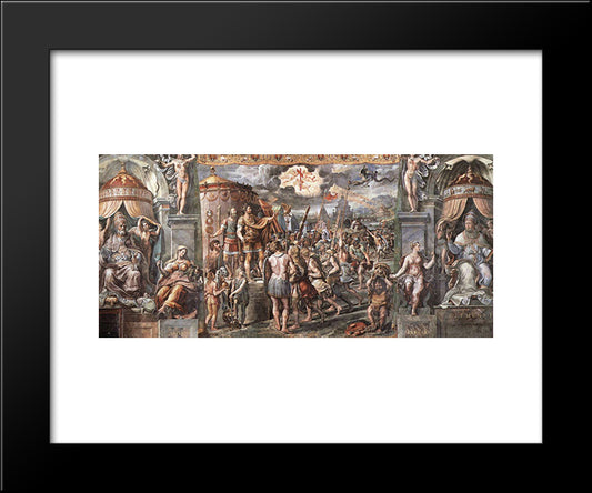 Vision Of The Cross 20x24 Black Modern Wood Framed Art Print Poster by Raphael