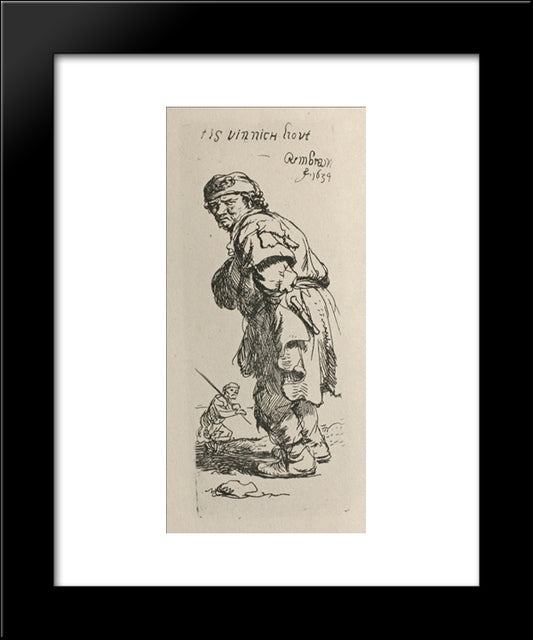 A Beggar And A Companion Piece, Turned To The Left 20x24 Black Modern Wood Framed Art Print Poster by Rembrandt