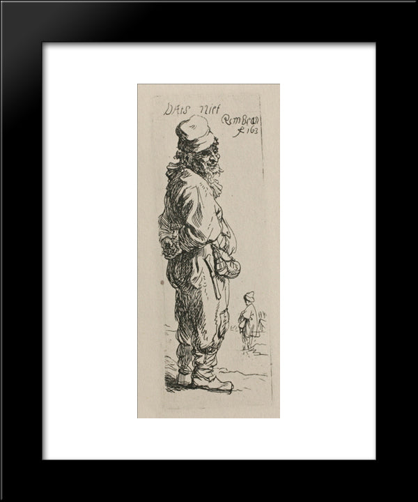 A Beggar And A Companion Piece, Turned To The Right 20x24 Black Modern Wood Framed Art Print Poster by Rembrandt