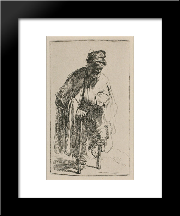 A Beggar With A Wooden Leg 20x24 Black Modern Wood Framed Art Print Poster by Rembrandt