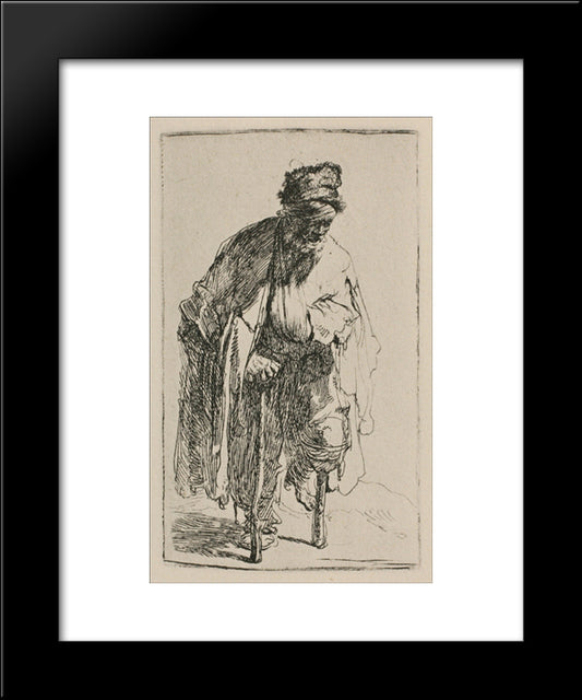 A Beggar With A Wooden Leg 20x24 Black Modern Wood Framed Art Print Poster by Rembrandt