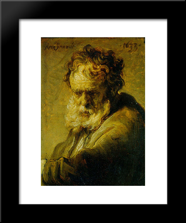 A Bust Of An Old Man 20x24 Black Modern Wood Framed Art Print Poster by Rembrandt